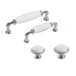 keramický knopek Brando, průměr 35 mm, lesklý nikl