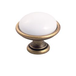 keramický knopek Brando, průměr 40 mm, staromosaz