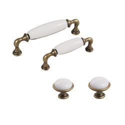 keramický knopek Brando, průměr 40 mm, staromosaz