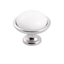 keramický knopek Brando, průměr 40 mm, lesklý chrom
