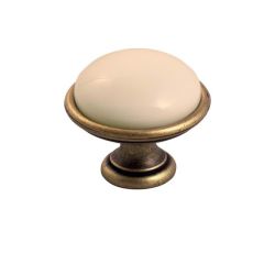 keramický knopek Brando, průměr 35 mm, staromosaz