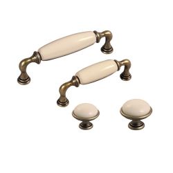 keramický knopek Brando, průměr 35 mm, staromosaz