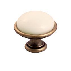 keramický knopek Brando, průměr 40 mm, staromosaz