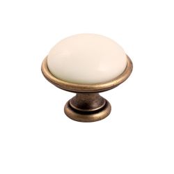 keramický knopek Brando, průměr 35 mm, staromosaz