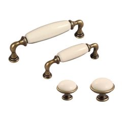 keramický knopek Brando, průměr 35 mm, staromosaz