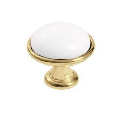 keramický knopek Brando, průměr 40 mm, pozlacený