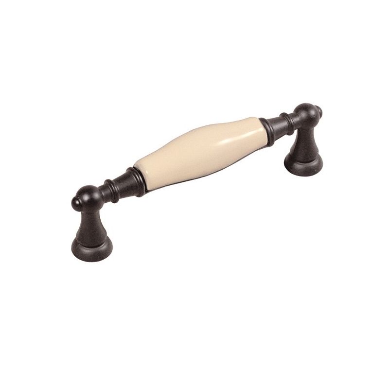 keramická úchytka Flora, tmavě hnědá