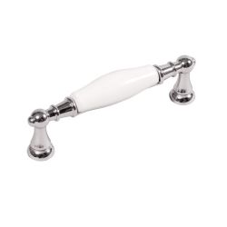 keramická úchytka Flora, lesklý chrom