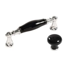 keramická úchytka Flora, lesklý chrom