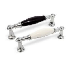 keramická úchytka Flora, lesklý chrom