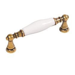 keramická úchytka Flora, starozlatá