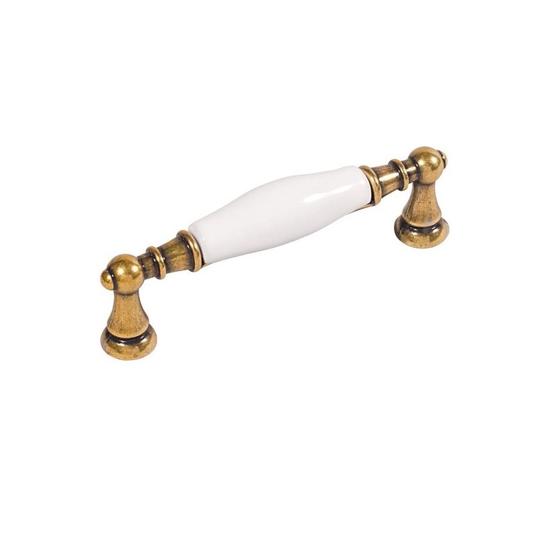 keramická úchytka Flora, starozlatá