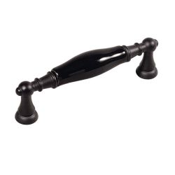 keramická úchytka Flora, černá matná