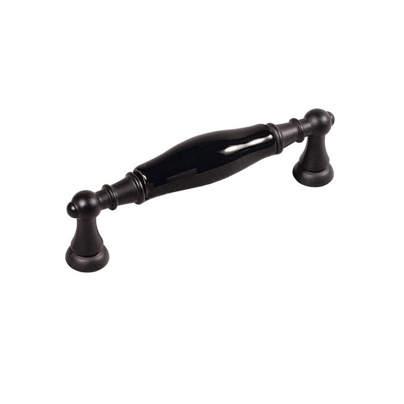 keramická úchytka Flora, černá matná