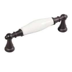 keramická úchytka Flora, černá matná