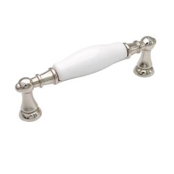 keramická úchytka Flora, lesklý nikl