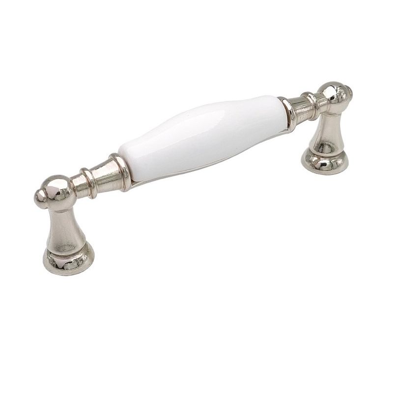 keramická úchytka Flora, lesklý nikl