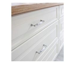 keramická úchytka Flora, lesklý nikl