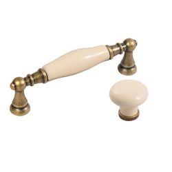 keramický knopek Marco, průměr 30 mm, staromosaz