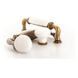 keramický knopek Marco, průměr 25 mm, staromosaz