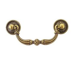 mosazná úchytka klepadlo Albana S, starozlatá