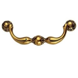 mosazná úchytka klepadlo Gelana, starozlatá