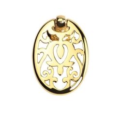 mosazná úchytka klepadlo Alhambra, zlatá lesklá