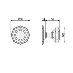 mosazný knopek Toca, zlatá lesklá