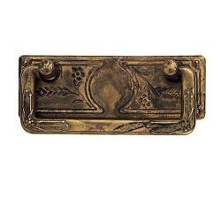 mosazná úchytka Bana M, mosaz antik