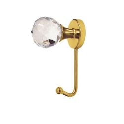 Mosazný věšák s krystalem Lusso, zlatá lesklá