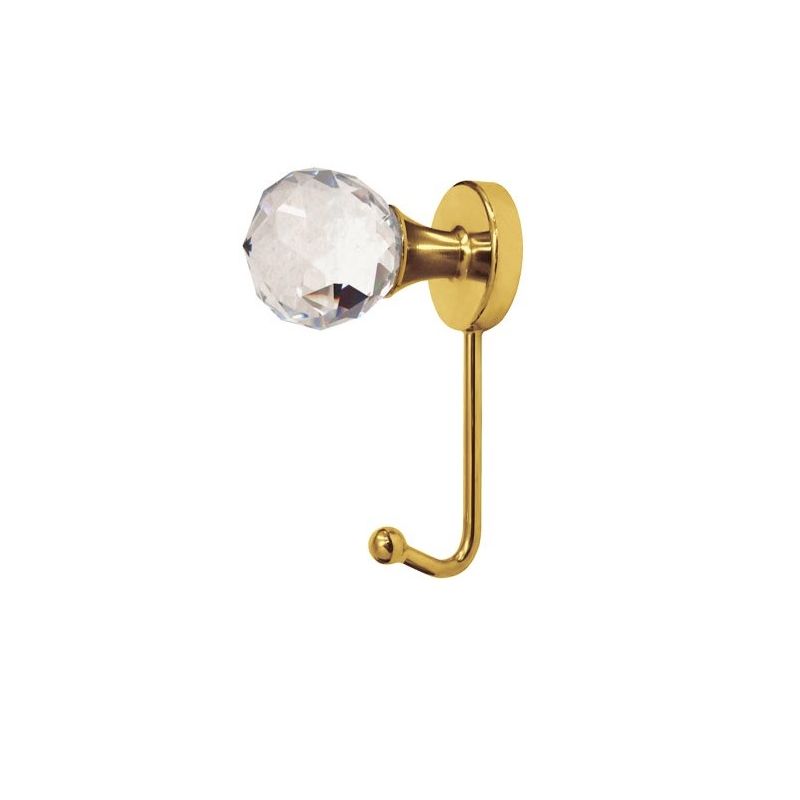 Mosazný věšák s krystalem Lusso, zlatá lesklá