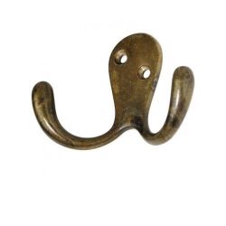 mosazný věšák Mena M, mosaz antik