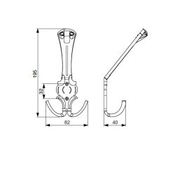věšák Genove větší XV42, staromosaz