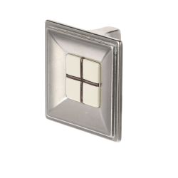 knopek Pena větší XR29, matný nikl/ porcelán