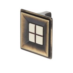 knopek Pena větší XR29, staromosaz/ porcelán