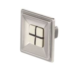 knopek Pena menší XR29, matný nikl/ porcelán