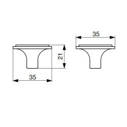 knopek Pena menší XR29, matný nikl/ porcelán