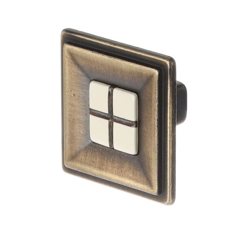 knopek Pena menší XR29, staromosaz/ porcelán