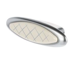 knopek Melana XR28 oválný, matný chrom/ porcelán