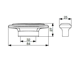 knopek Melana XR28 oválný, matný chrom/ porcelán