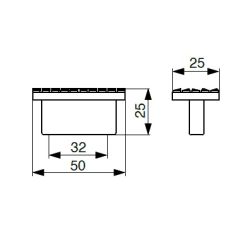 knopek Mosa obdélníkový XR16, starobronz