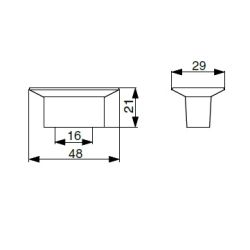 knopek Menia obdélníkový XD02, růžová