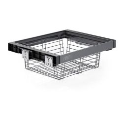 Výsuvný koš na prádlo, plnovýsuv, s tlumením, antracit