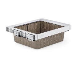 Výsuvný ratanový koš na prádlo WB 661, bílá