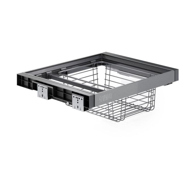 Výsuvný věšák na kalhoty s košem na prádlo WB 663, antracit