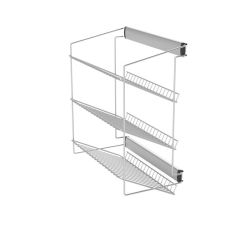 Výsuvný třípolicový botník, 3317-P22, stříbrný