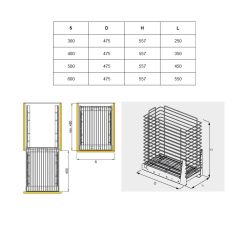 Výsuvný koš na prádlo, vysoký 2316-G2, lesklý chrom