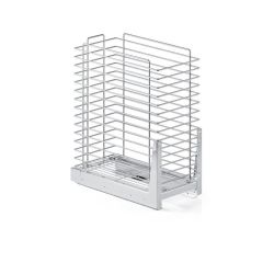 Výsuvný koš na prádlo, vysoký 2316-P1, stříbrný