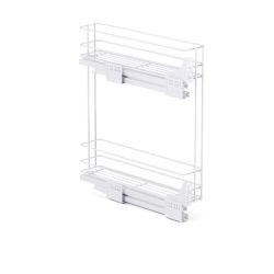 Výsuvný dvoupoličkový koš boční Cargo PRO, levý, bílý