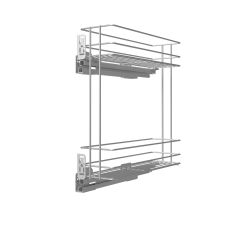 Výsuvný dvoupoličkový koš boční Cargo PRO, levý, stříbrný